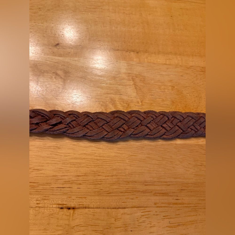 Women's Braided Leather Belt - Brown Unisex 38 inch full boho coastal cowgirl - Picture 15 of 16